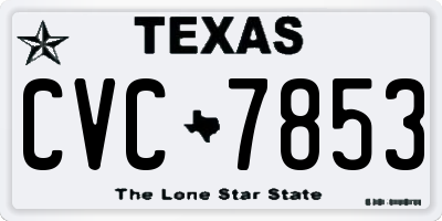 TX license plate CVC7853