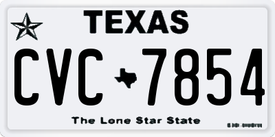 TX license plate CVC7854
