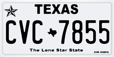 TX license plate CVC7855