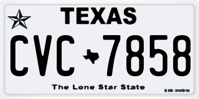 TX license plate CVC7858