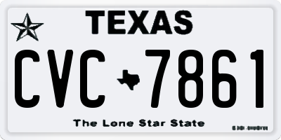 TX license plate CVC7861