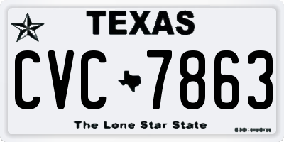 TX license plate CVC7863