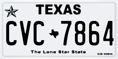 TX license plate CVC7864