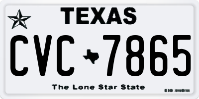 TX license plate CVC7865