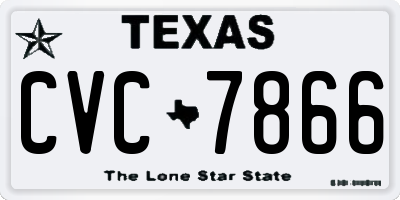 TX license plate CVC7866