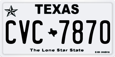 TX license plate CVC7870