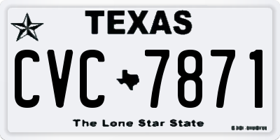 TX license plate CVC7871