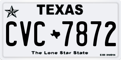 TX license plate CVC7872