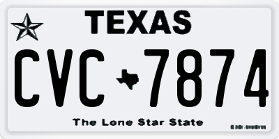 TX license plate CVC7874