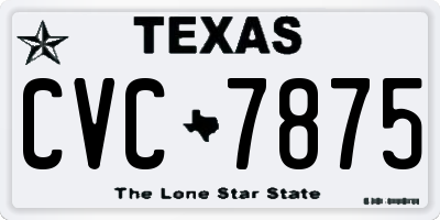 TX license plate CVC7875