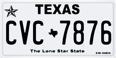 TX license plate CVC7876