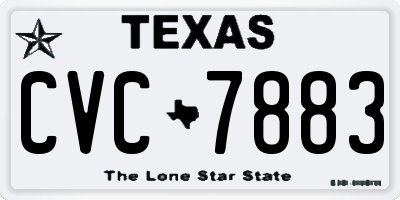 TX license plate CVC7883