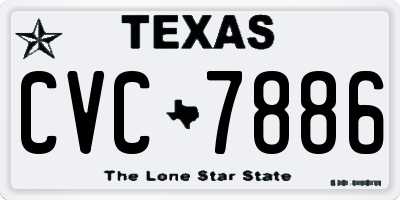 TX license plate CVC7886