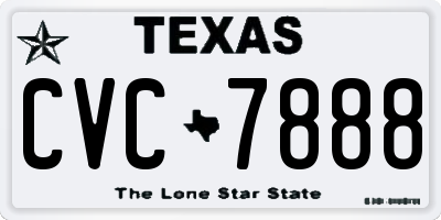 TX license plate CVC7888
