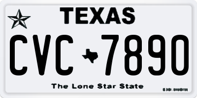 TX license plate CVC7890