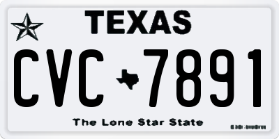 TX license plate CVC7891
