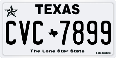 TX license plate CVC7899