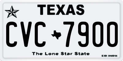TX license plate CVC7900