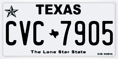 TX license plate CVC7905