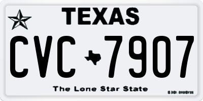 TX license plate CVC7907