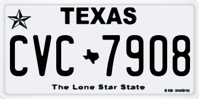 TX license plate CVC7908
