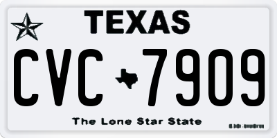 TX license plate CVC7909