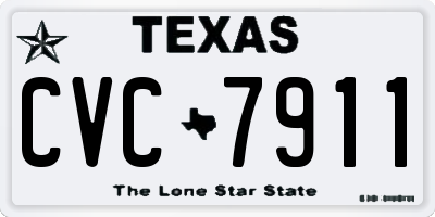 TX license plate CVC7911