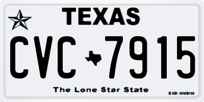 TX license plate CVC7915