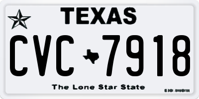 TX license plate CVC7918