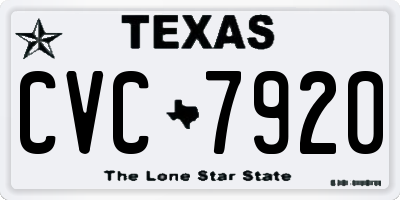 TX license plate CVC7920