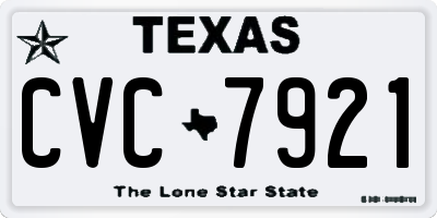 TX license plate CVC7921