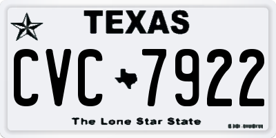 TX license plate CVC7922