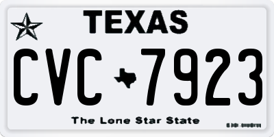 TX license plate CVC7923