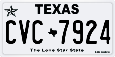 TX license plate CVC7924