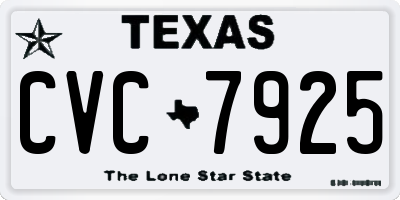 TX license plate CVC7925