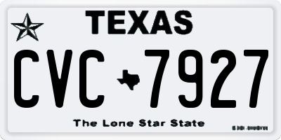 TX license plate CVC7927