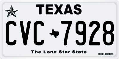 TX license plate CVC7928