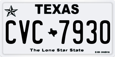 TX license plate CVC7930