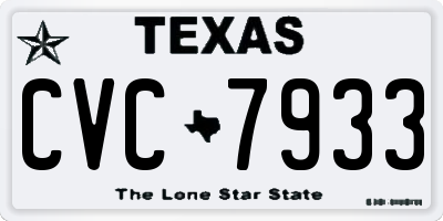TX license plate CVC7933