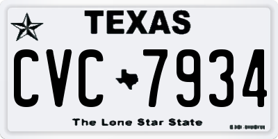 TX license plate CVC7934