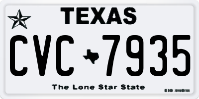 TX license plate CVC7935