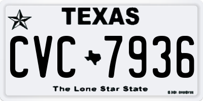 TX license plate CVC7936