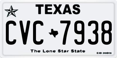 TX license plate CVC7938