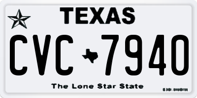 TX license plate CVC7940