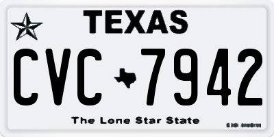 TX license plate CVC7942