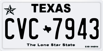 TX license plate CVC7943