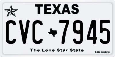 TX license plate CVC7945