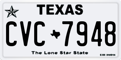 TX license plate CVC7948