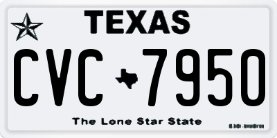 TX license plate CVC7950