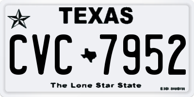 TX license plate CVC7952